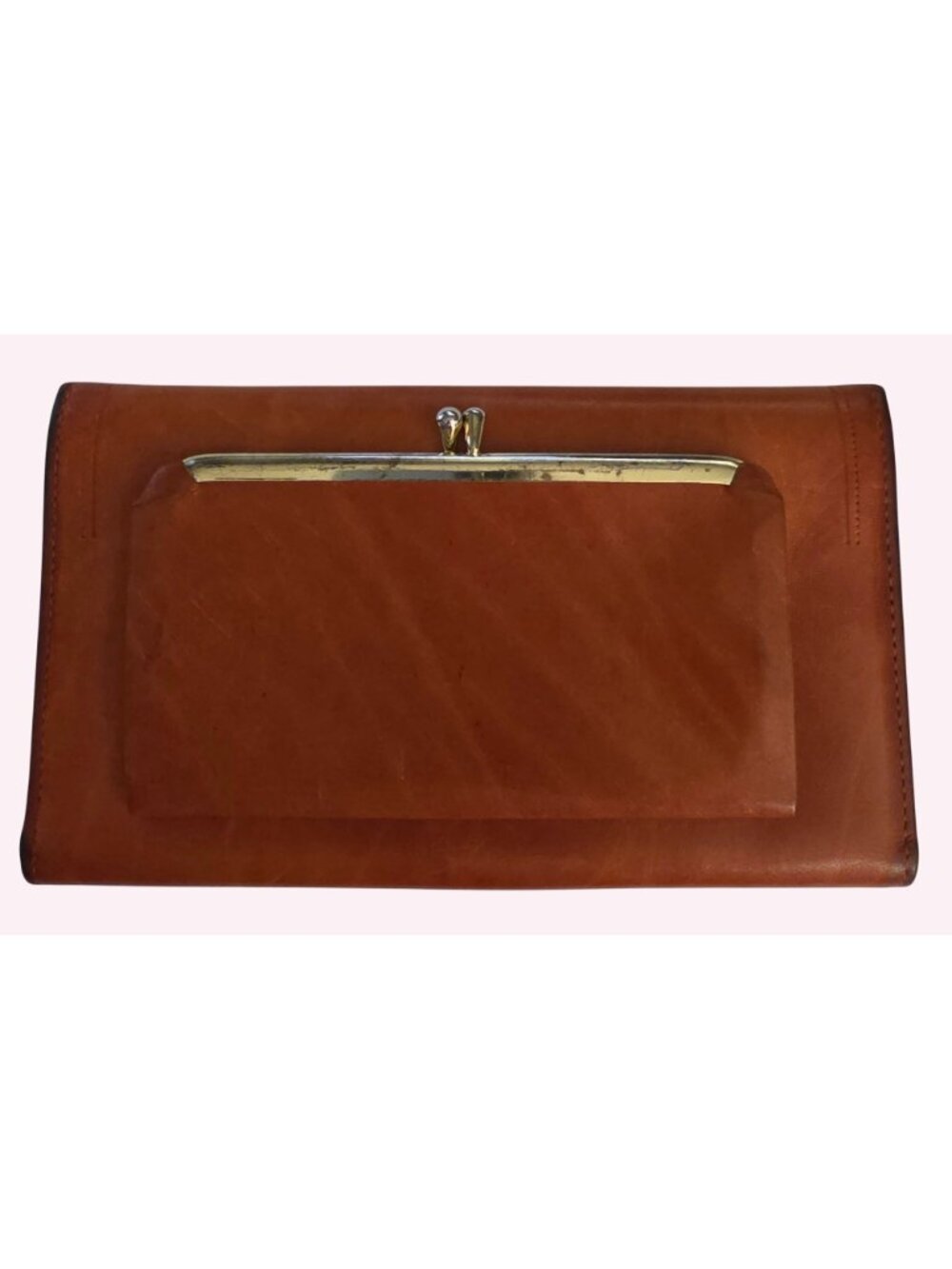 Vintage Princess Gardner Leather Clutch Wallet Cognac Brown Full Grain Cowhide K - Picture 3 of 7